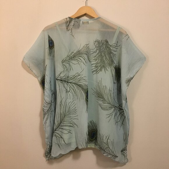 Cactus Peacock Art Deco Inspired Beach Cover - Picture 2 of 16